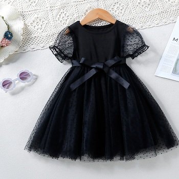 Black Color Half Sleeves Frocks For Girls fancy-frocks-1-6541014-59315.jpg