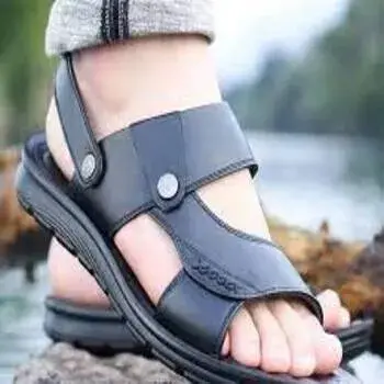 Men Black Leather Sandal mm3-2907203-13791.webp